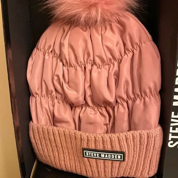 NWT Steve Madden Tote/Crossbody w/ AirPod Case and Hat- 3pc Gift Set - Mauve - Picture 5 of 15